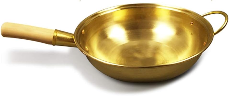 Pure Copper Copper Pot Chinese Wok Frying Brass Frying Cookware Cooking Wok Copper Cooker,36cm