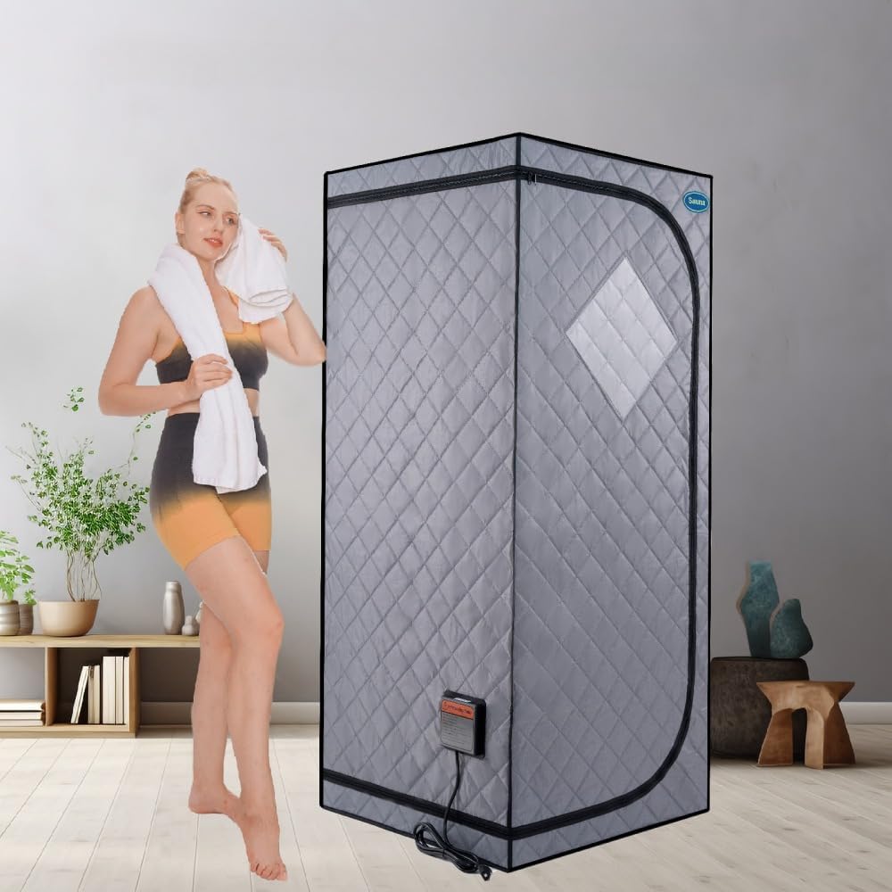 Portable Full Body Infrared Sauna Tent for Home Use with Far Infrared Panels, Foldable Design, Built-in Reading Light and Heating Foot Pad