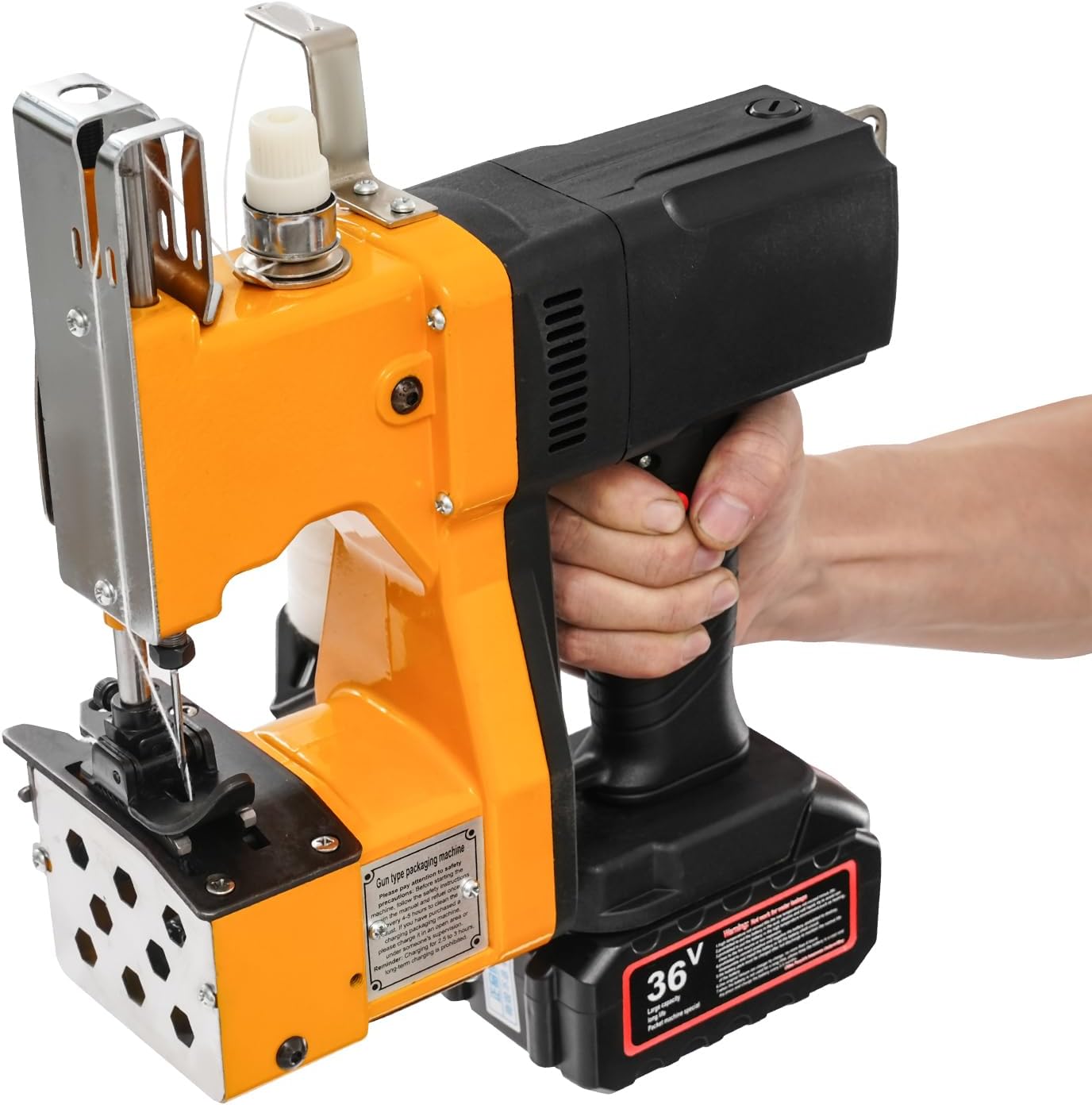 Cordless Bag Sewing Machine, Portable Bag Sewing Machine With Dust Cover And Adjustable Edge Remover,Heavy Duty Bag Closing Kits,3200 Stitches/Min For Burlap Bags Sand Bags Come With Thread