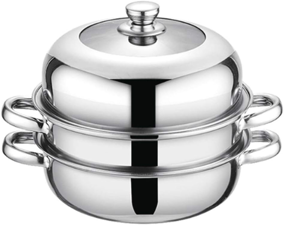 Stainless Steel Steamer Kitchen Soup Kitchen Steamer Basket Double Boiler 3 Layers Kitchen Steamer Induction Cooker Metal Steamer Pan(