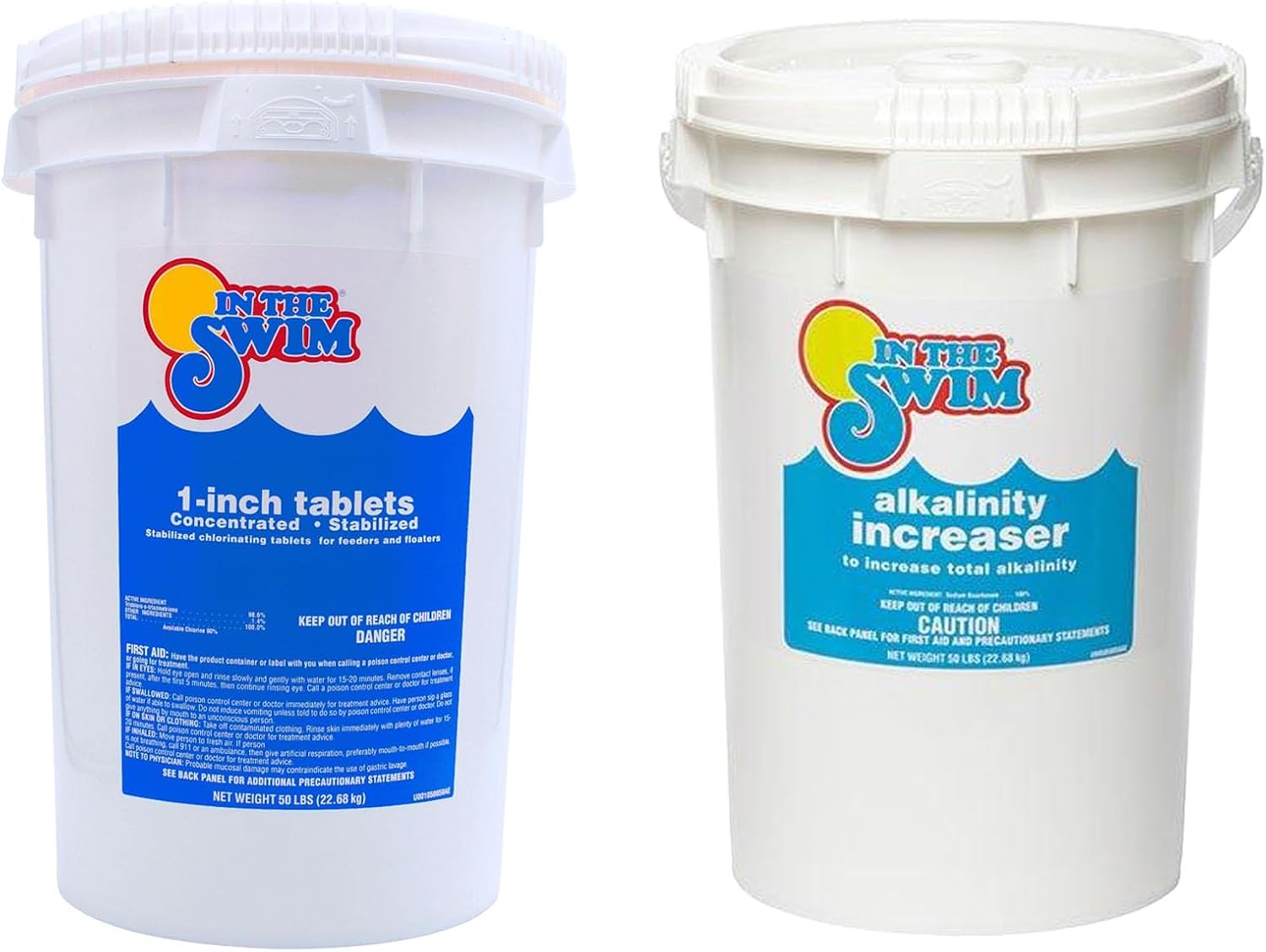In The Swim 1 Inch Stabilized Chlorine Tablets for Sanitizing Swimming Pools - Fast Dissolving - 90% Available Chlorine - Tri-Chlor - 50 Pounds