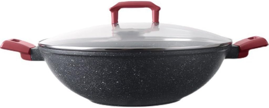 Non-stick Wok Frying Pan Household Induction Cooker Gas Stove Ear Flat Bottom