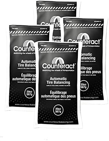 Counteract 20OZ-B4 Centrifugal Force Tire/Wheel Balancing Beads - Off-Road Vehicles, Light Duty Truck Tires, (4) 20oz Balance Bead Bags, (4) Valve Caps and Cores