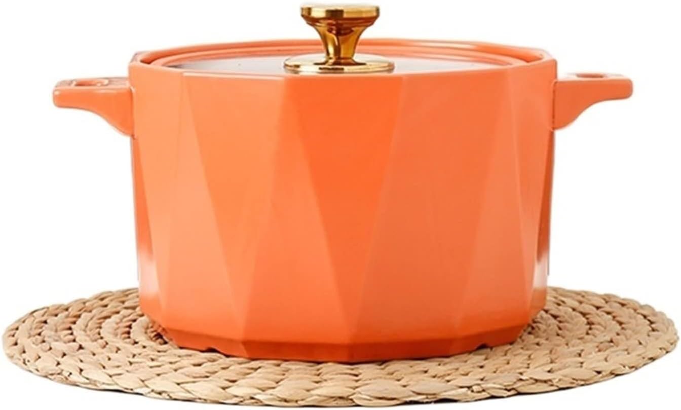 Ceramic Stock Pot, Non-Stick Soup Stew Pot for Gas Stoves, Traditional Casserole Cookware, Induction-Compatible