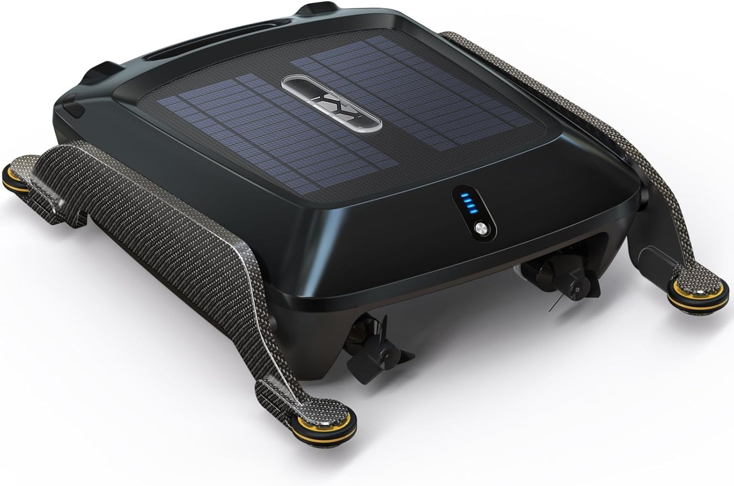 Automatic Solar Pool Skimmer Robot: 27/4 Full Day Robotic Pool Skimmer Cleaner Dual Charging Options Smart Obstacle Detection Cordless Pool Cleaning Robot for Pool