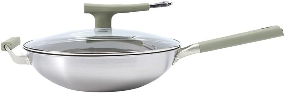 Non-Stick Pan Kitchen Universal With Lid No Oily Fume Frying