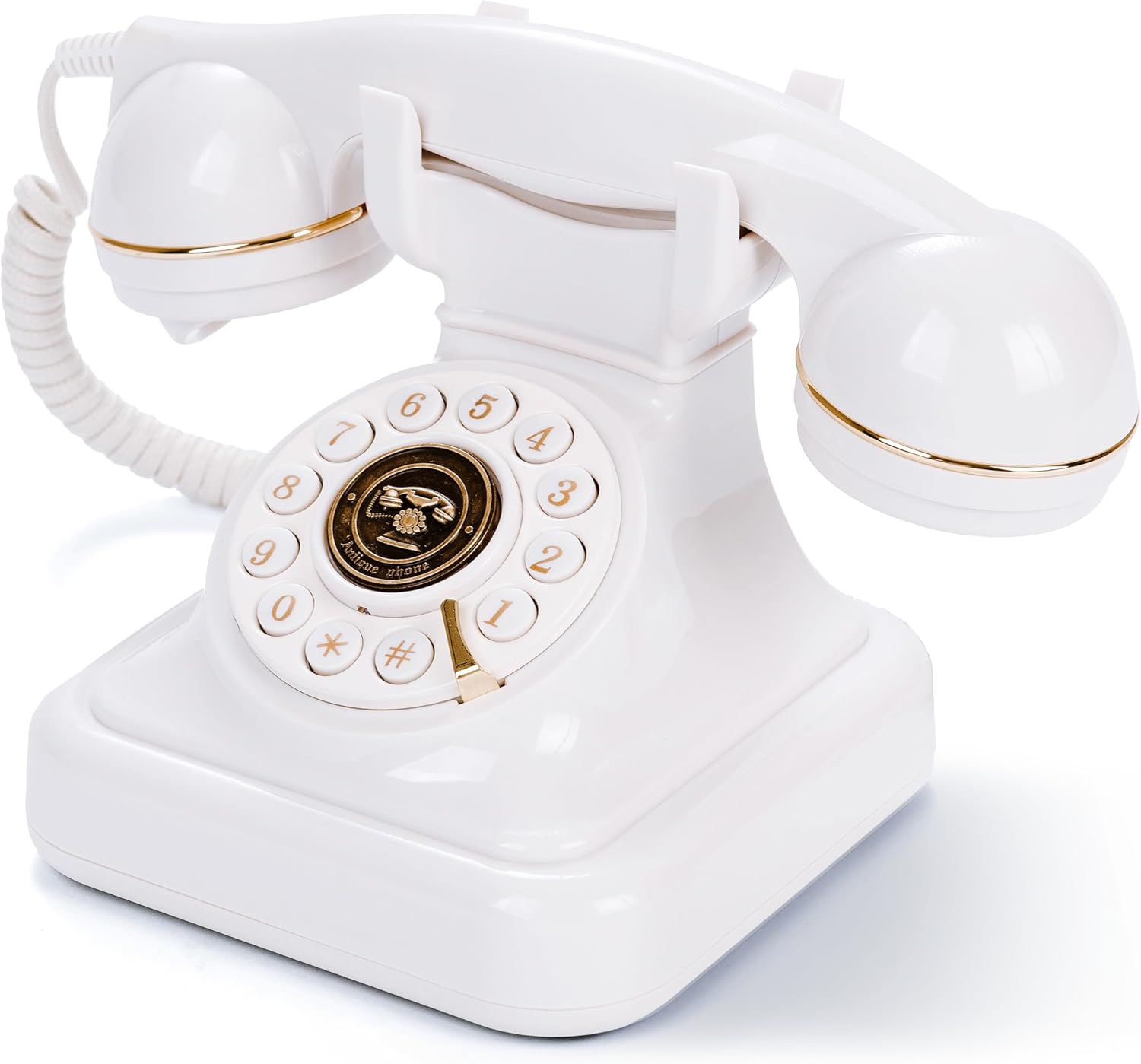 RetroVox Audio Guest Book Wedding Phone, Record Customized Audio Messages with Voicemail, Vintage Style for Bridal Shower, Birthday Party, Baby Shower, Anniversary, Engagement (Pearly White)