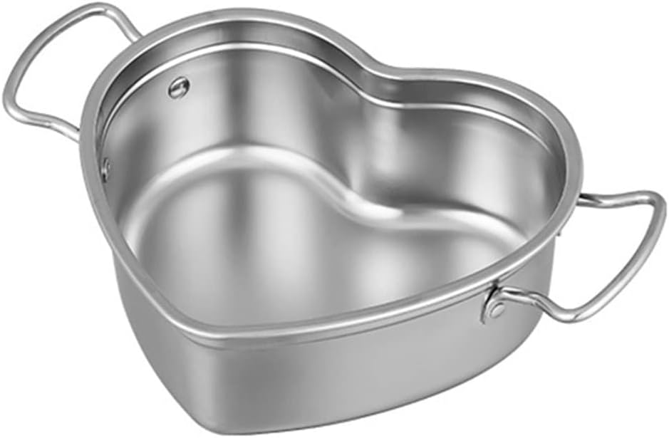 Sauce Pan Mini Soup Pot Stainless Steel Saucepan With Handle Heart-shaped Seafood Cooking