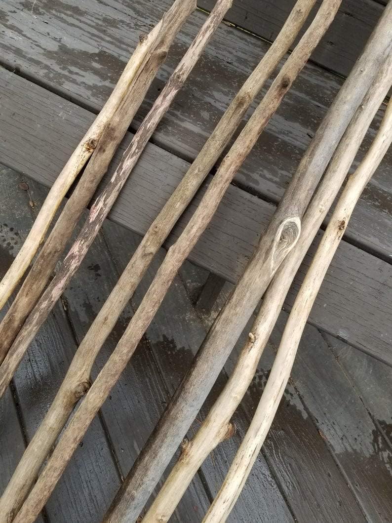 One Driftwood Pole - You Pick The Size - Rod Hanging Weaving Macrame DIY Closet Nursery Shower Craft, Wedding Decor, Vase Filler, Beach House, Boho (3-4 Inches Thick, 5 Foot Long)