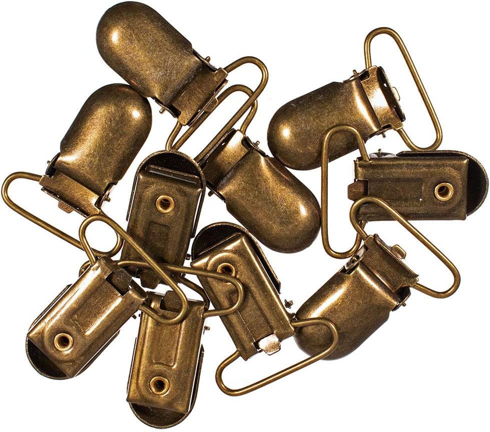 West Coast Paracord 1-inch Bronze Clips – Fasteners for Sewing & Utility Notions for Overalls, Suspenders Trousers (100-Pack)