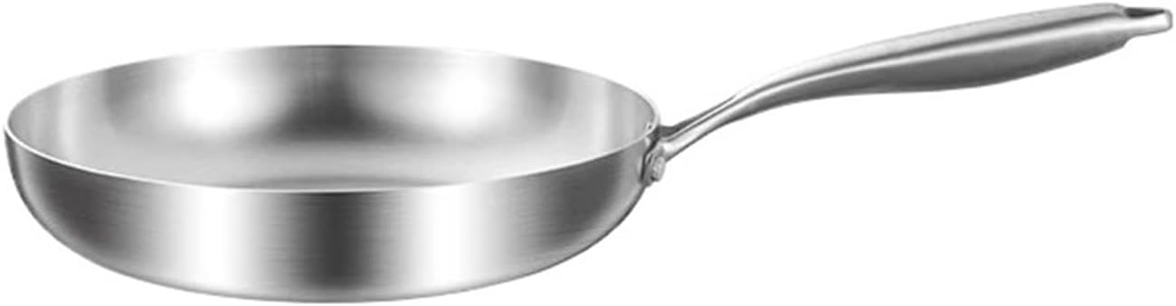 Stainless Steel Pan 304 Stainless Steel Frying Pan,Non-stick Fried Steak Saucepan Uncoated Kitchen Cooking Pot For Gas Stove And Induction(3Pcs Set)