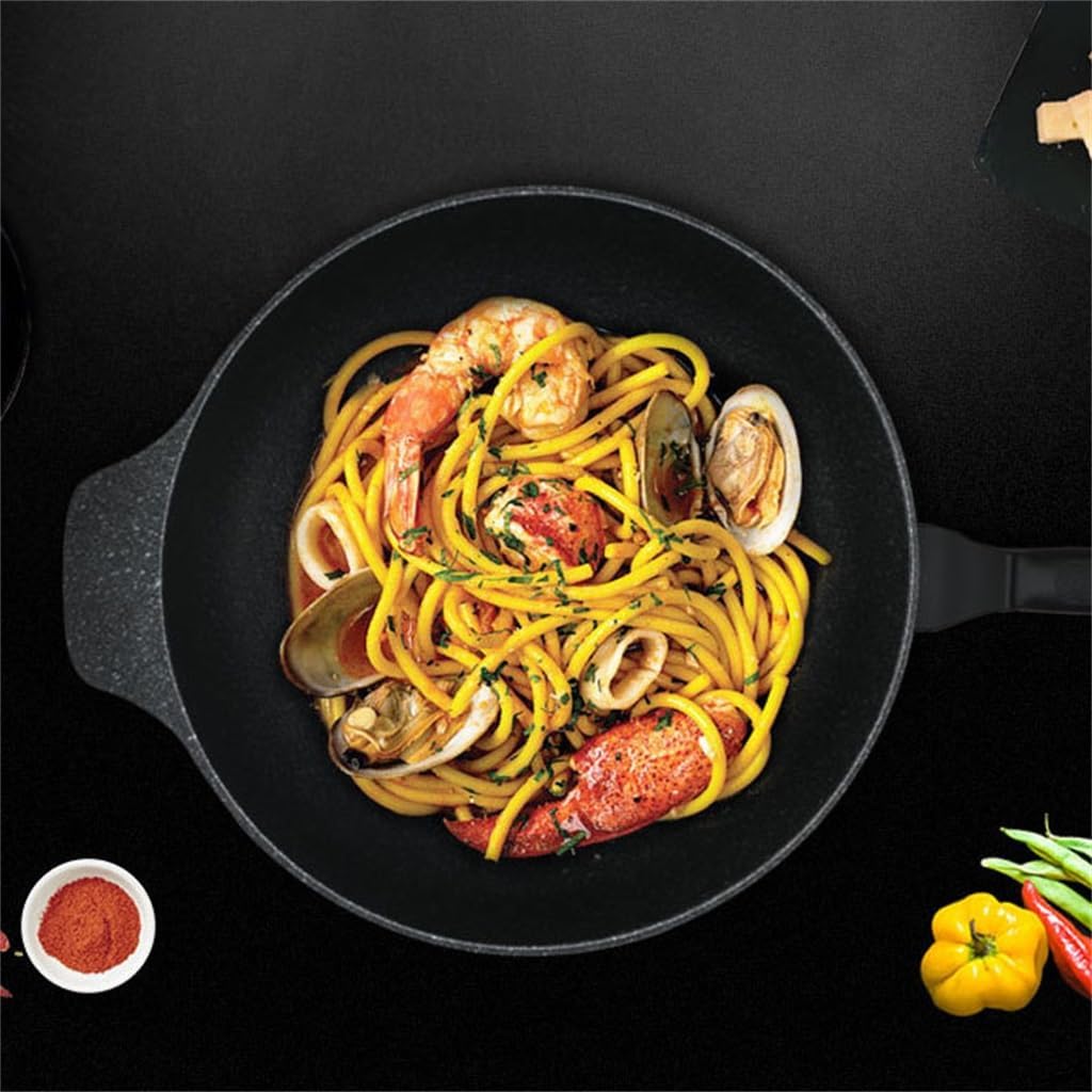Stone Frying Pan Non-stick Flat Bottom Cooking Pots And Pans Induction Cooker Universal