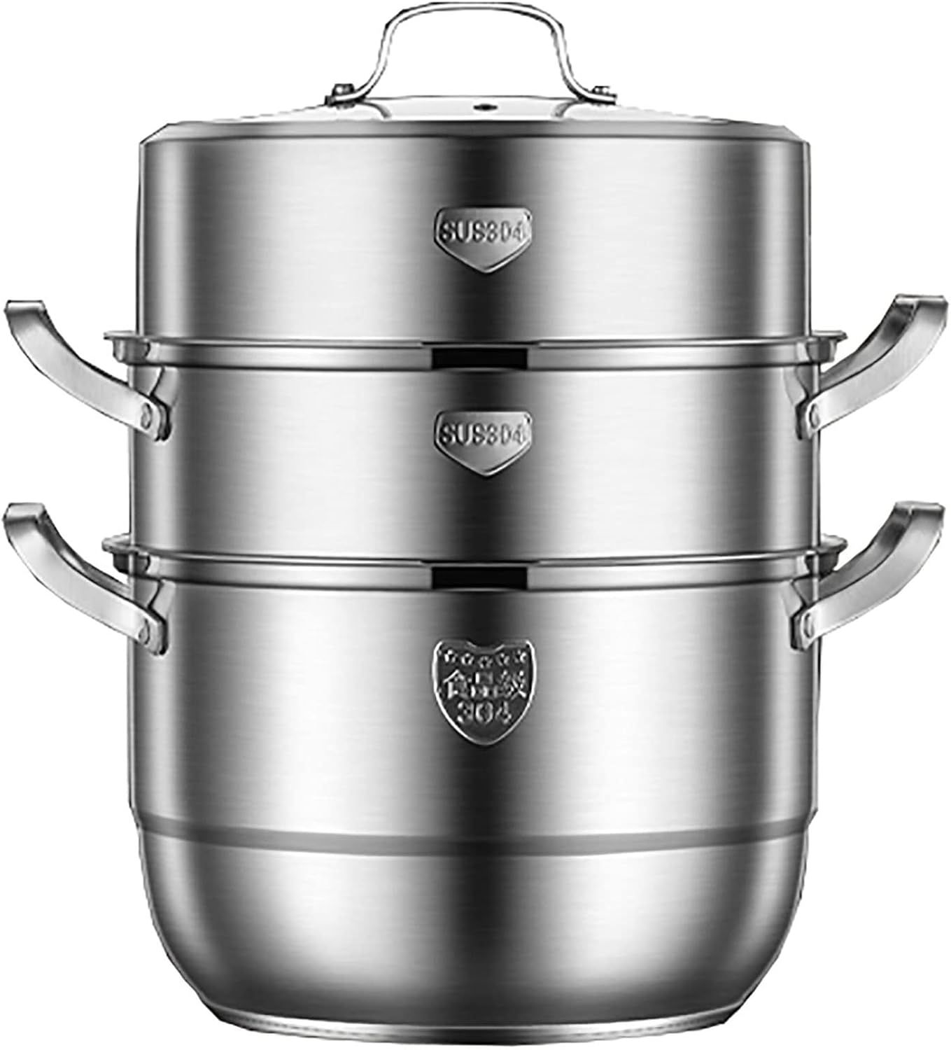 Steamer Pot Soup Pot Steamer,5-Layer Composite Pot Bottom,Steamed Seafood,Steamed Buns,Chicken Soup Cookware Pot Steamer Set/32Cm (32cm