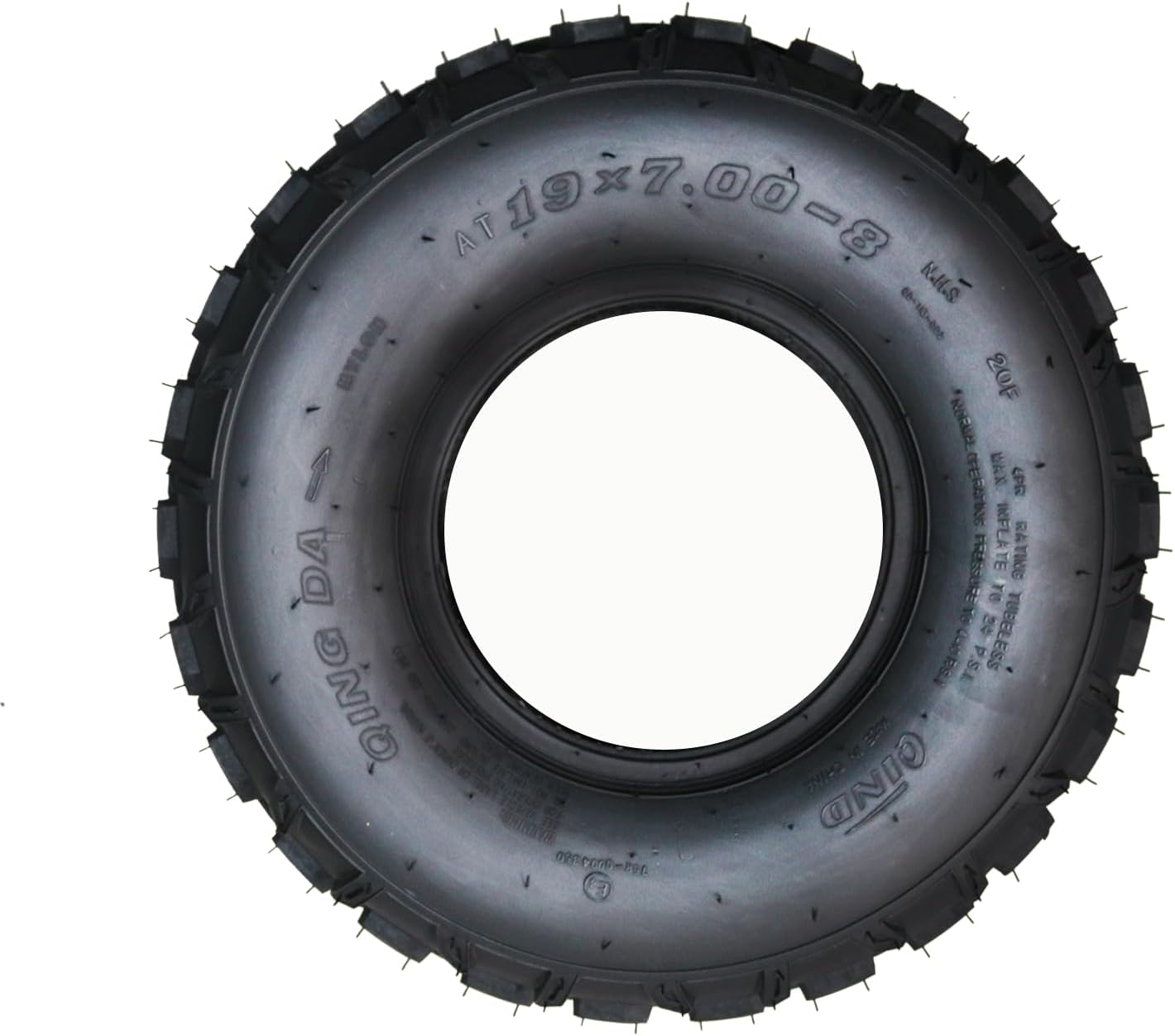 Set of 2 AT19X7-8 Tire Sport- Racing Go-Kart Tires ATV UTV Tires Mini Bike Tire, 4PR Tubeless
