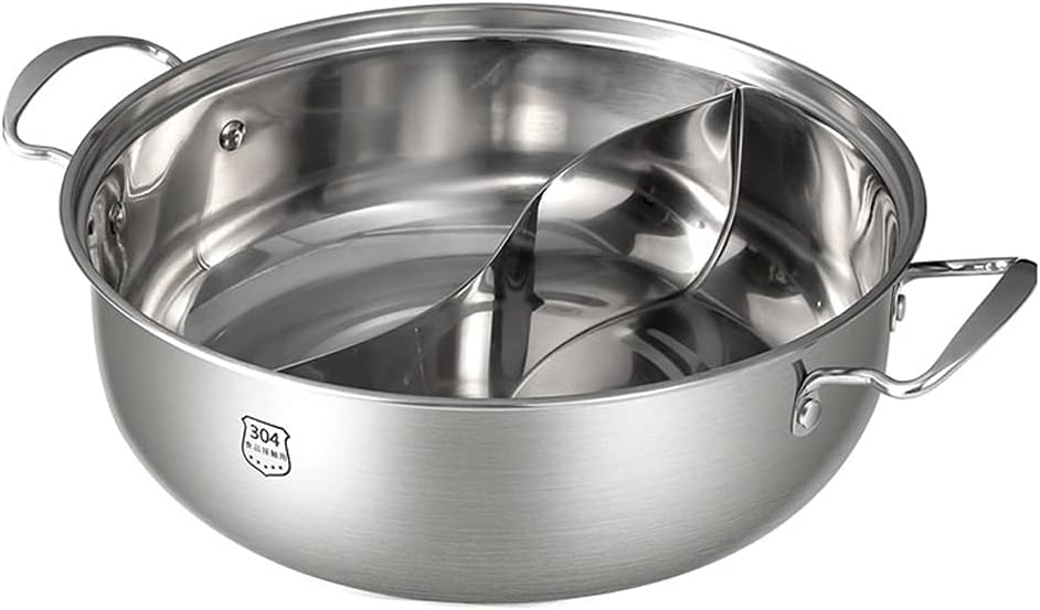 Hickened 304 Stainless Steel Two Flavors Hotpot Special Hot Pot for Induction Cooker Pots for Cooking Soup Dumpling Noodles