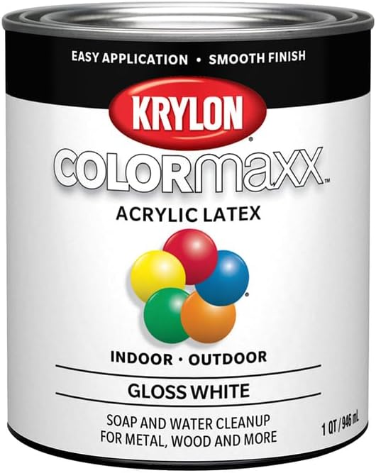 Krylon 4-Pack of 1 qt K05625007 White COLORmaxx Paint & Primer, Gloss
