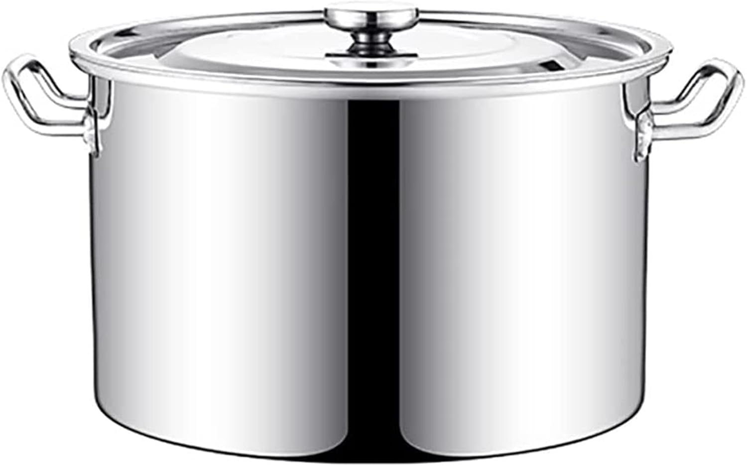 Stainless Steel Stock Kitchen with Lid, Large Capacity 3 Layer Composite Bottom Deep Soup Boiling Pan, Induction Cooker Kitchen Set,50x28cm (55x30cm