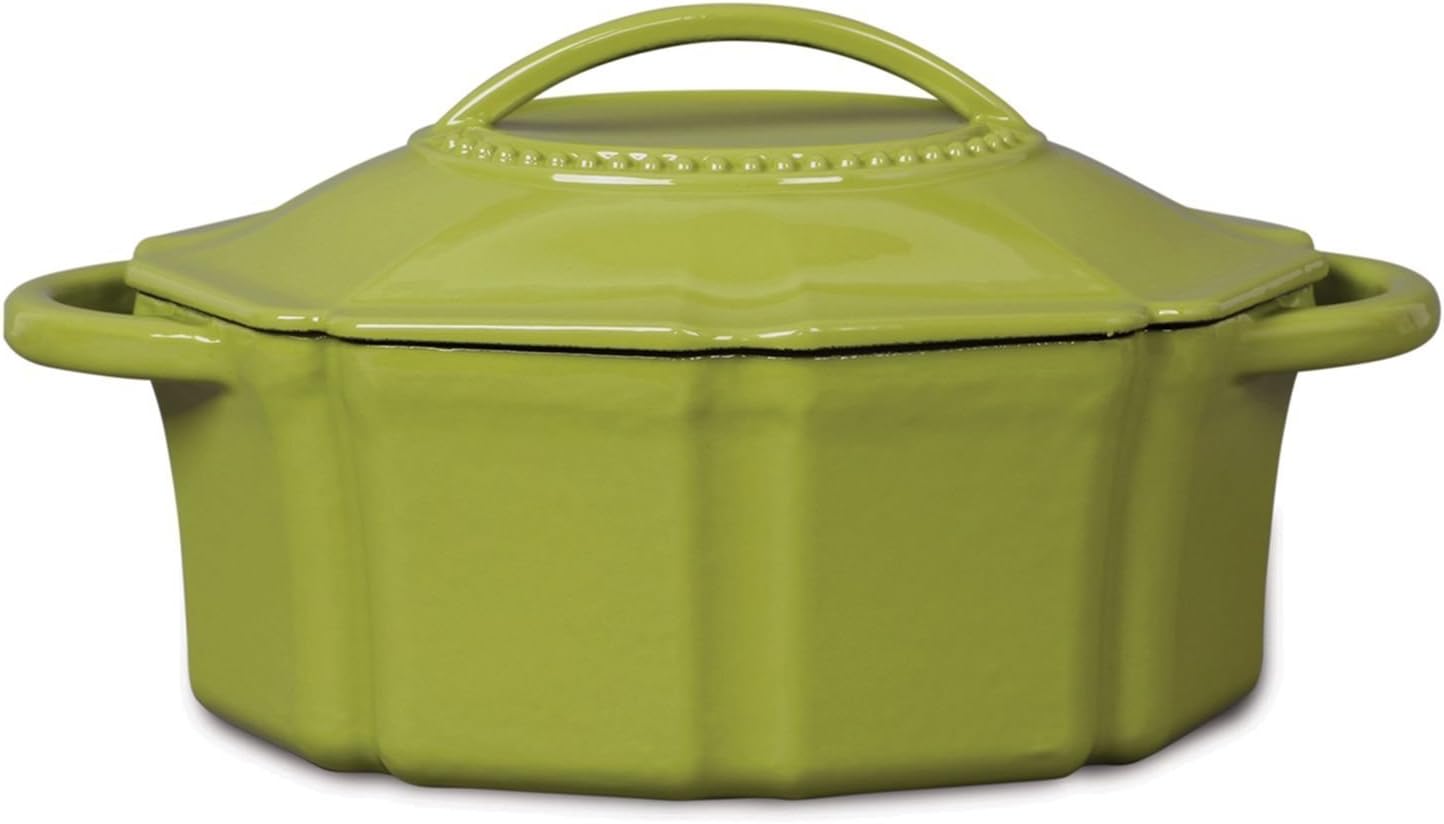 Isaac Mizrahi 6 qt Cast Iron Dutch Oven with Lid - Lime Green