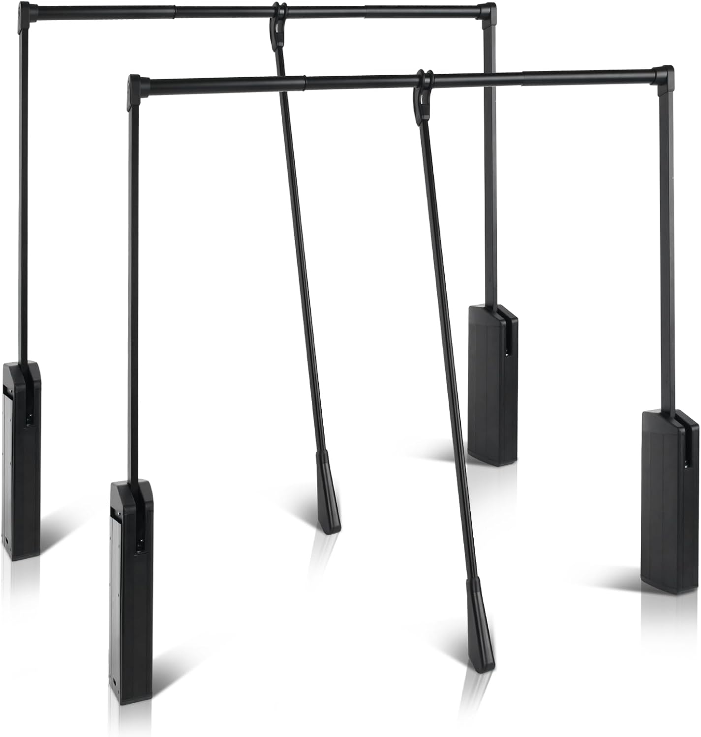 Put Down Closet Rod 2 Pack, Adjustable 26-35 Inch Wardrobe Lift Rail Organizer Two-way Buffering Heavy Duty Wardrobe Hanger for Cabinet, Organizer Storage System Side Mounted, 33 lbs Load Capacity