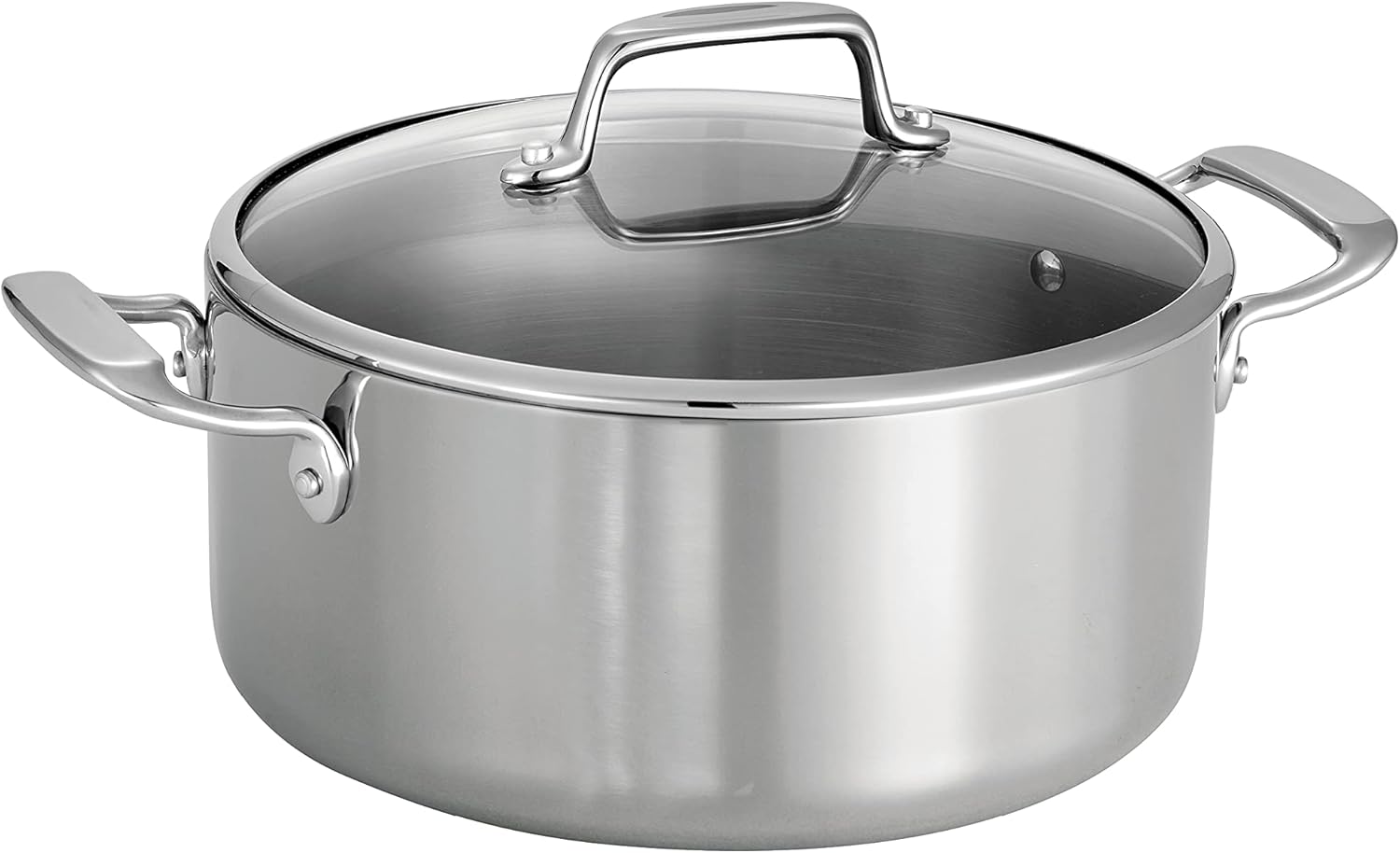 Tramontina Tri-Ply Clad Stainless Steel 5-Quart Dutch Oven Pot with Glass Lid, Induction-Ready, Dishwasher-Safe, NSF-Certified