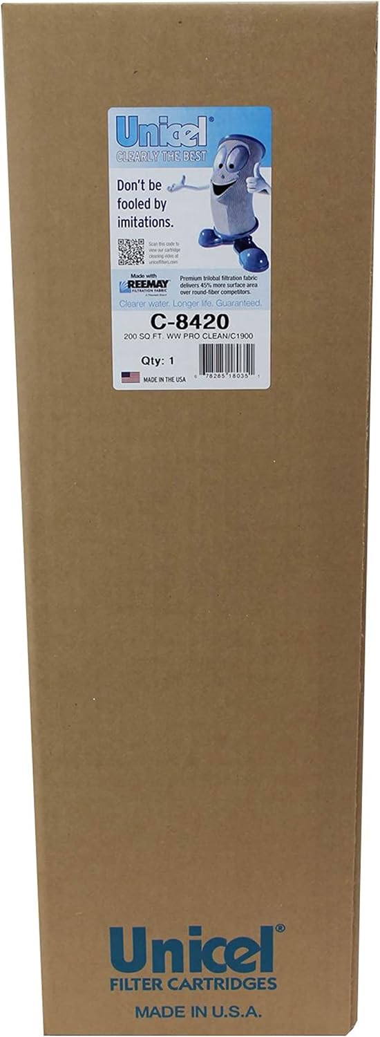 Unicel C-8420 200 Square Foot Media Replacement Pool Filter Cartridge with 236 Pleats, Compatible with Hayward Pool Products and Waterway (2 Pack)