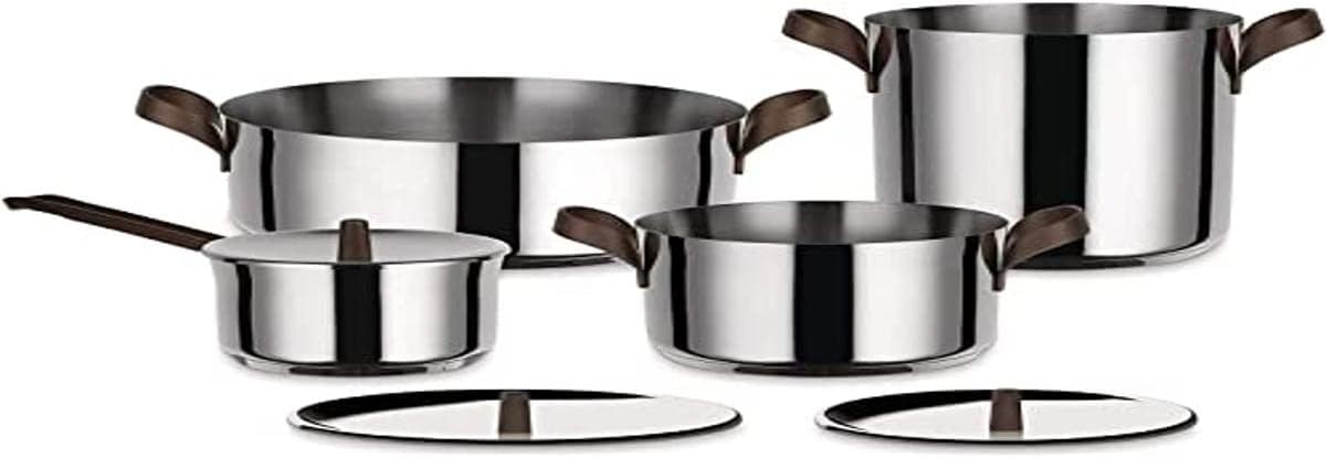 Alessi edo Cookware Set, steel,brown