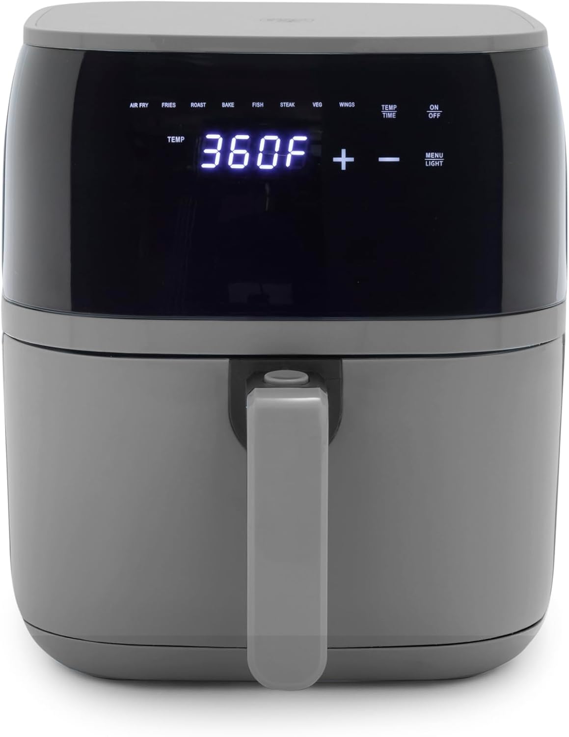 GreenLife Compact Electric Air Fryer Oven, 5.3 QT, PFAS-Free Ceramic Nonstick Drawer, 8 One Touch Digital Display, Easy View Window, Auto Shut-Off Timer, Dishwasher Safe Parts, 1500 Watts, Taupe