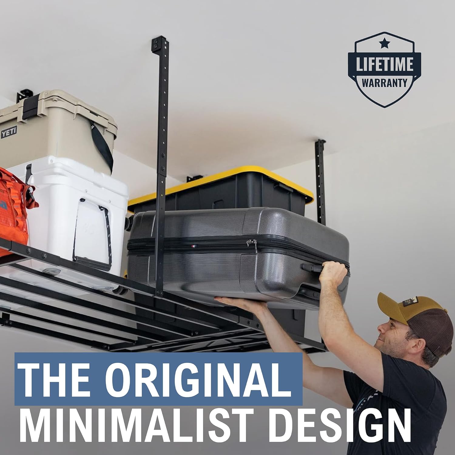 StoreYourBoard 3 x 8 ft Garage Storage Rack, Ceiling Shelf Overhead Organization, Heavy Duty Steel Platform Holds 700 lbs, 96 in. x 32 in. x 40 in.