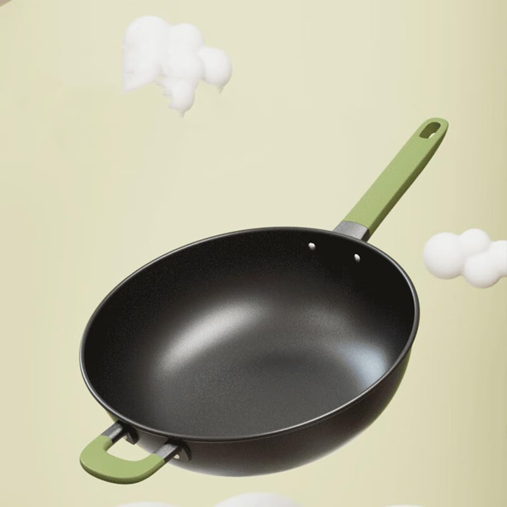 Milk Cover Pot Kitchen Household Pan Stir-fry Iron 30cm Flat Bottom Easy To Clean