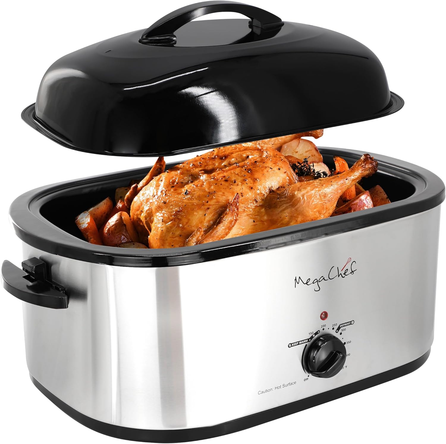 MegaChef 22 Quart Electric Roaster/Roasting Counter Top Oven with High Dome and Self-Basting Lid