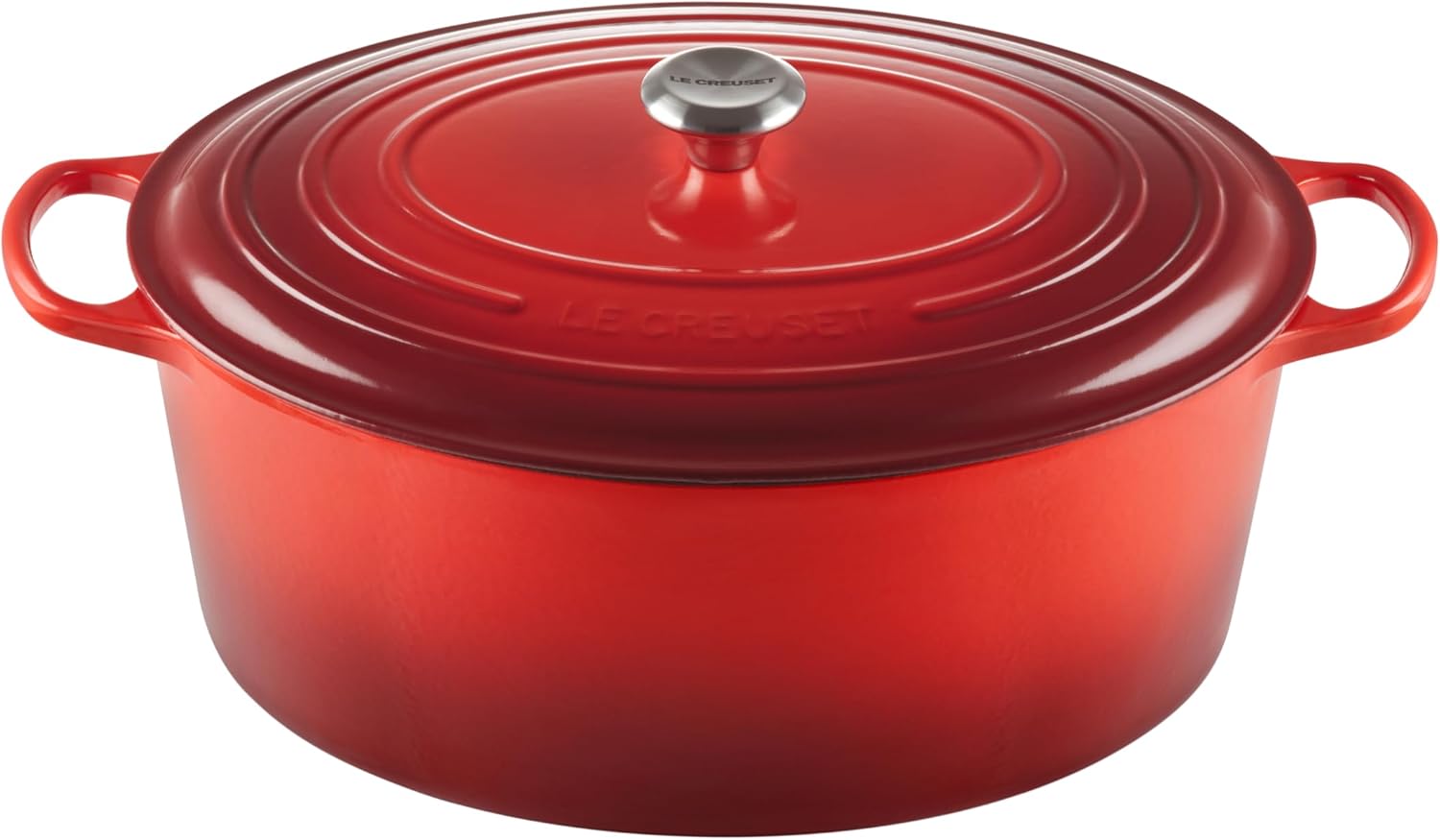 Le Creuset Enameled Cast Iron Signature Oval Dutch Oven, 15.5 qt., Cerise