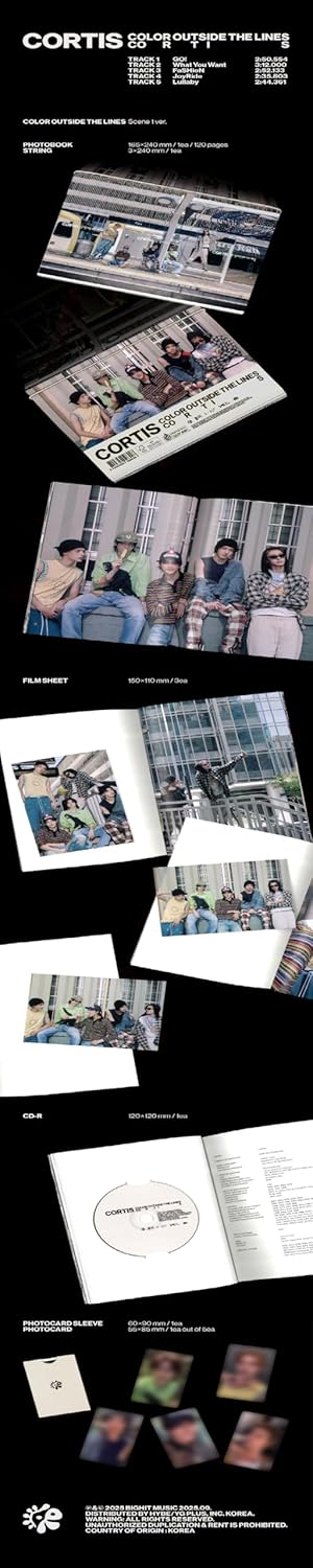 CORTIS COLOR OUTSIDE THE LINES 1st EP Album with Tracking Sealed (Standard Set(Scene1+Scene2+Scene3))