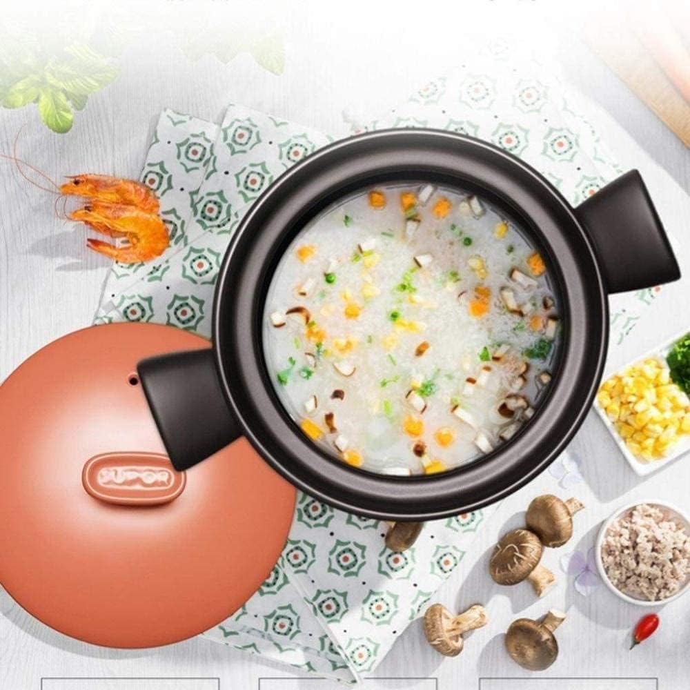 Clay Casserole Pot Cooking High-Temperature Terracotta Stew Pot Ceramic Casserole Fast Heat Conduction 4500Ml Orange