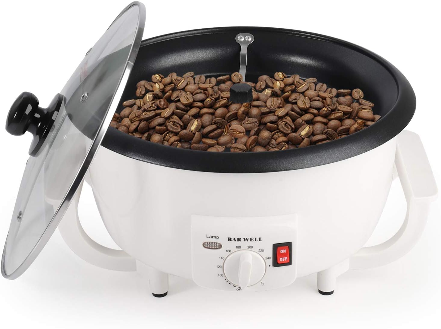 ele ELEOPTION Updated Coffee Beans Roaster Oven Pan 110V Electronic Home Coffee Roaster Machine Coffee Bean Roasting Pot