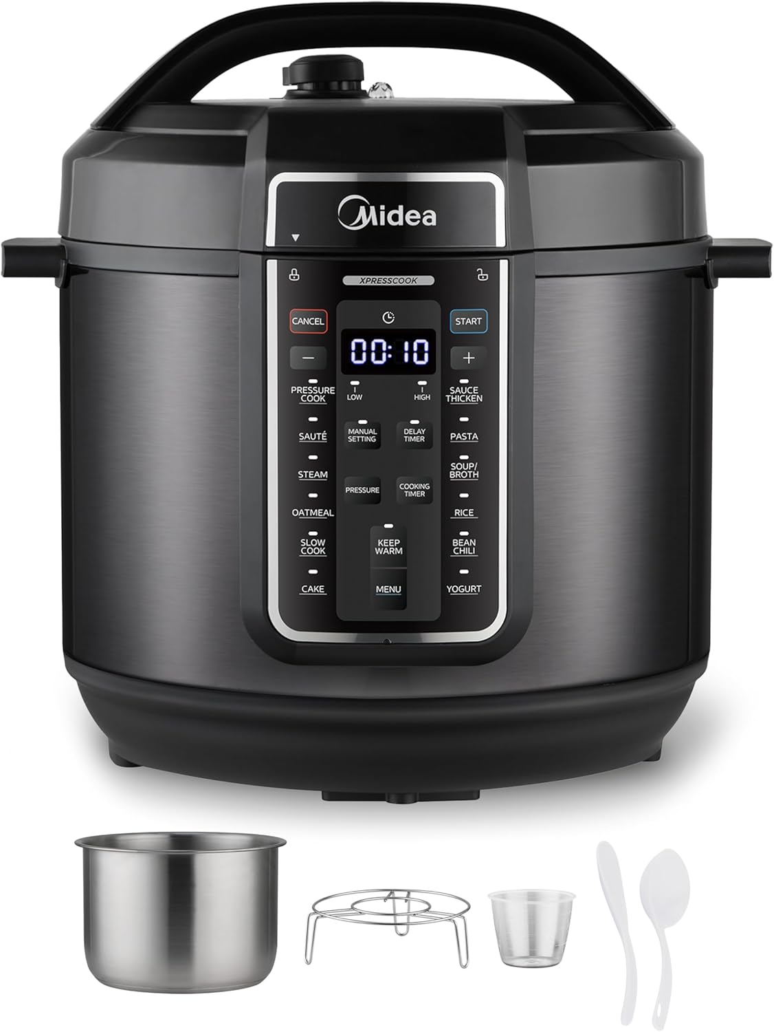 Midea WideMax 12-in-1 Electric Pressure Cooker, 6.5 Quart, 12 Presets, Multi-Functional Programmable Slow Cooker, Rice Cooker, Steamer, Sauté Pan, Cake, Yogurt, Warmer and More
