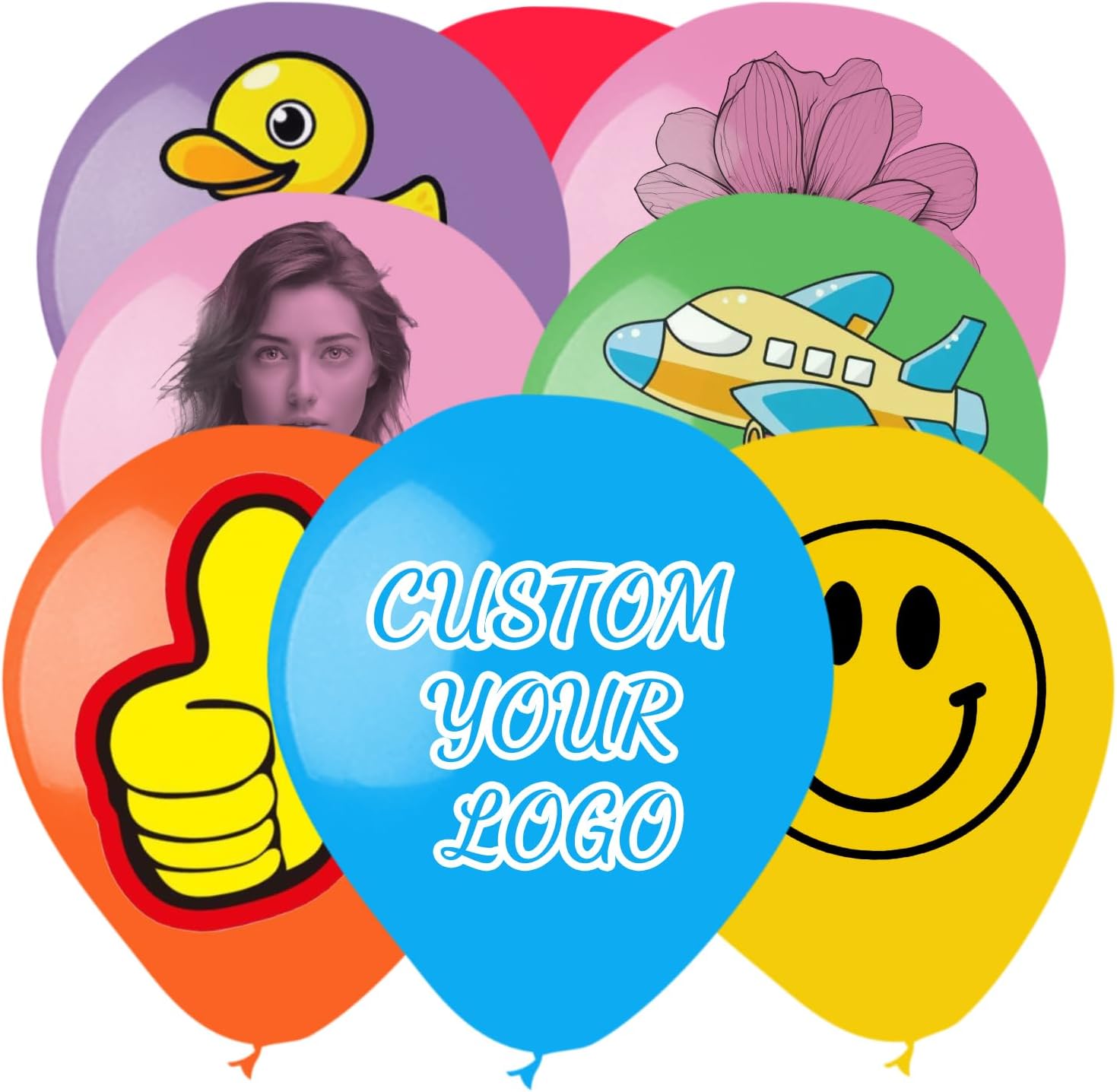 12 Inch 2.3g Customized Advertising Balloons - Personalized Monochrome Logo and Text - Perfect for Birthday Parties, Weddings, and Company Celebrations (500)