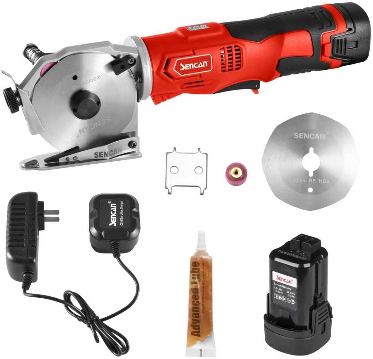 Cordless Electric Rotary Shear Cutter, Multi-layer Electric Fabric Scissors with 1.3