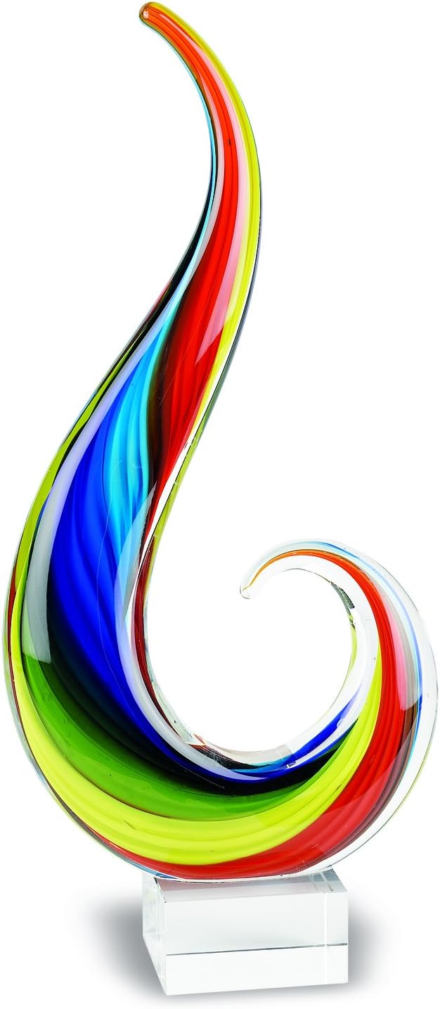 Badash Rainbow Note Murano-Style Art Glass Centerpiece - 12