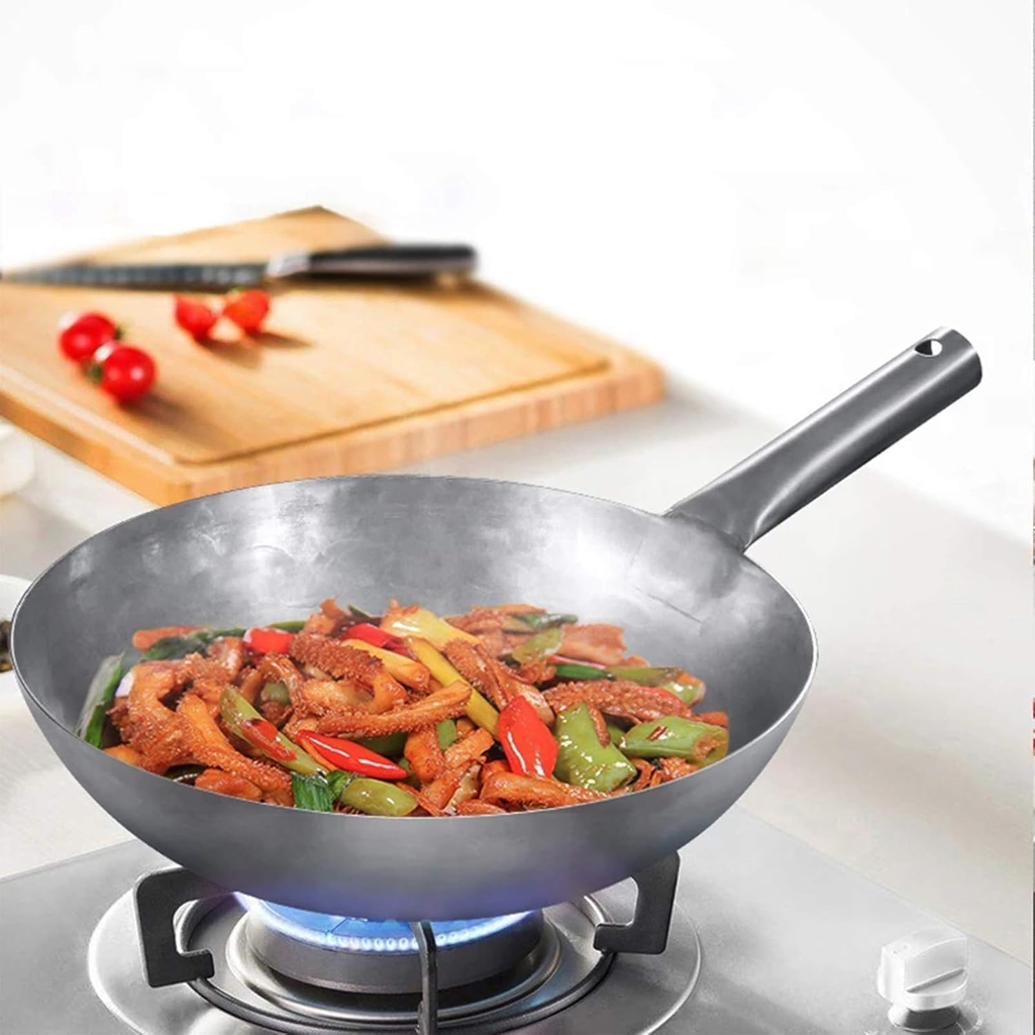 High-End Pure Titanium Non-Stick Frying Wok - Premium Cooking Pot with Handle for Gas Stoves(36cm)