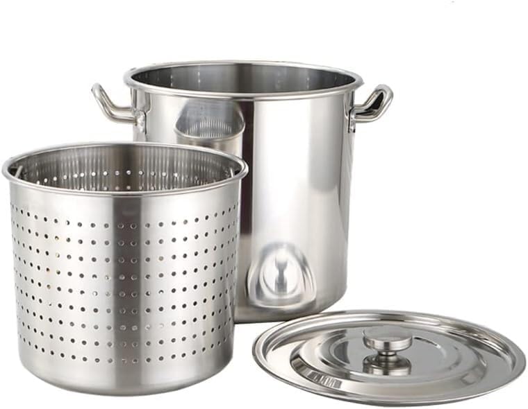 Heavy Duty Stainless Steel Stockpot - Ideal for Soup, Deep Frying, and Seafood Cooking(70 Litres)