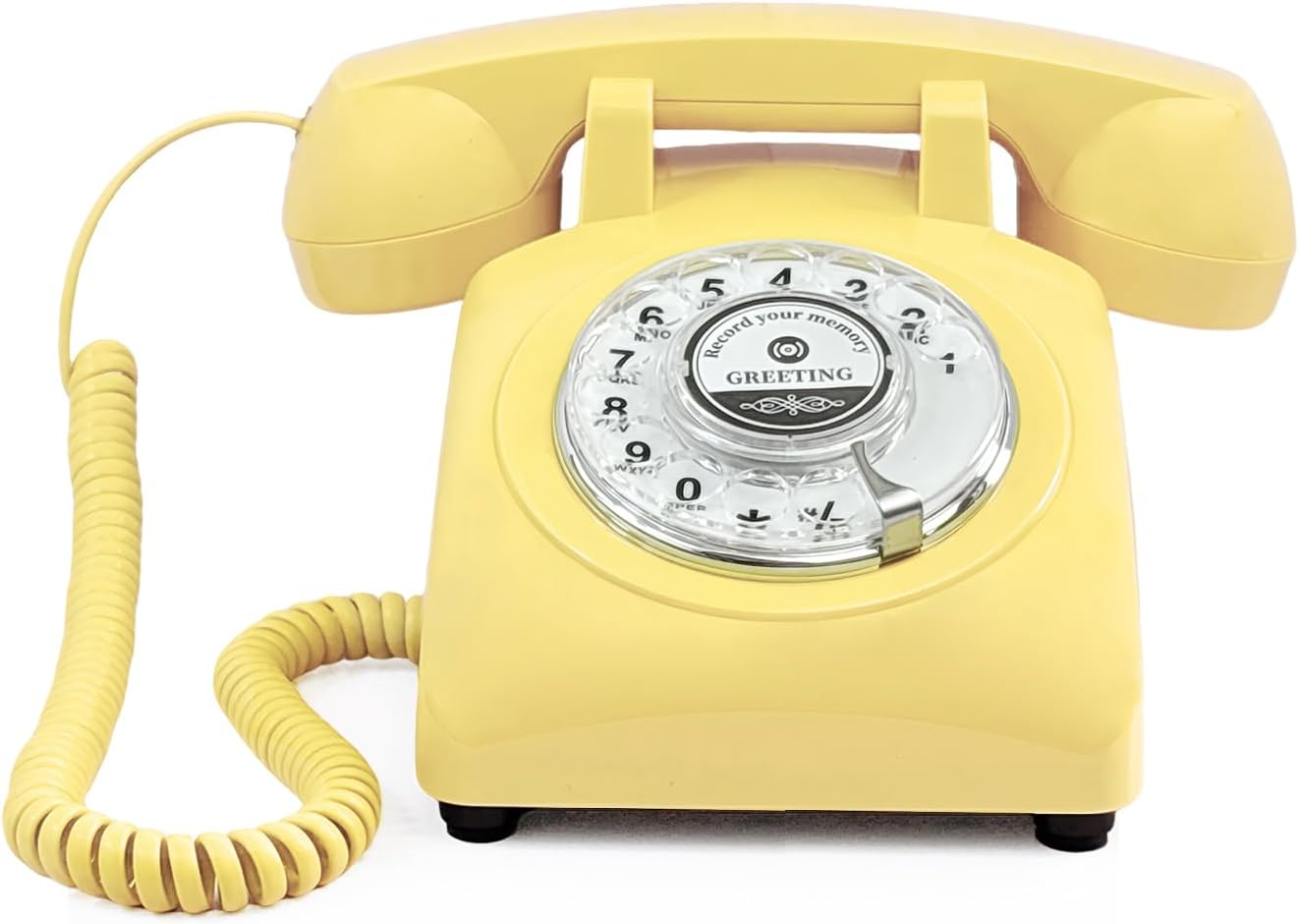 Vintage Voice Recording Guest Book Telephone – Audio Guest Book Phone for Weddings, Bridal Showers, Anniversaries & Special Events, Retro Wedding Voice Recorder,USB Rechargeable, Wedding Gift(Yellow)