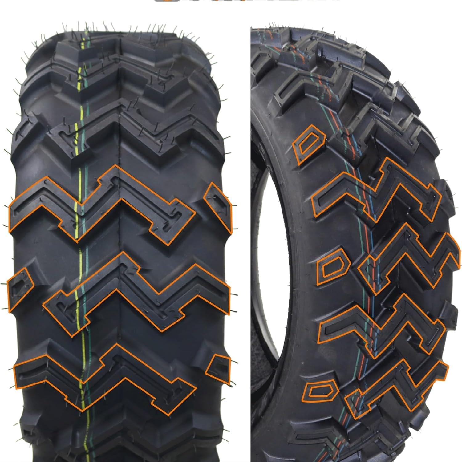 (2-Pack) 23x7-10 ATV UTV Tires, 4PR Durable Tubeless, Four-Ply Rated, 23x7x10 Lawn Mower Tires for Tractor Garden Riding Mower