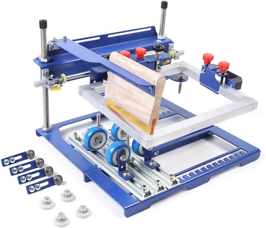 Cylindrical Screen Printing Machine, Cylinder Press Printer for 6.7 Inches Diameter Cylindrical Conical Curved Surface Bottle Screen Printing Press Machine for Pen Mug Cup Bottle