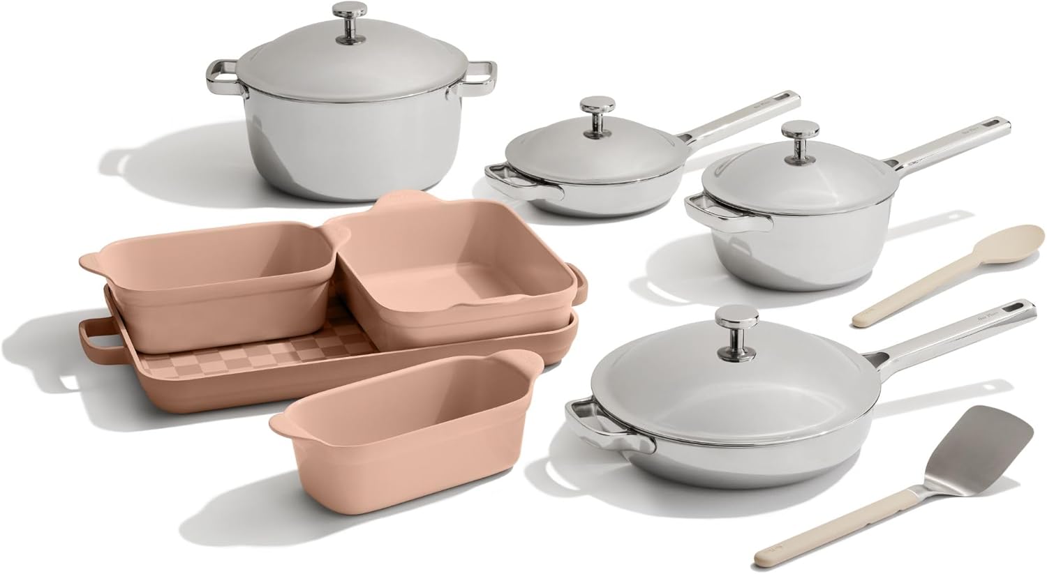 Our Place 15-Piece Titanium Pro Cookware & Bakeware Set | Tri-Ply Titanium & Stainless Steel Nonstick Fry Pans & Pots | Ceramic Nonstick Bakers & Griddle Pan | Non-toxic, PFAS-Free | Spice