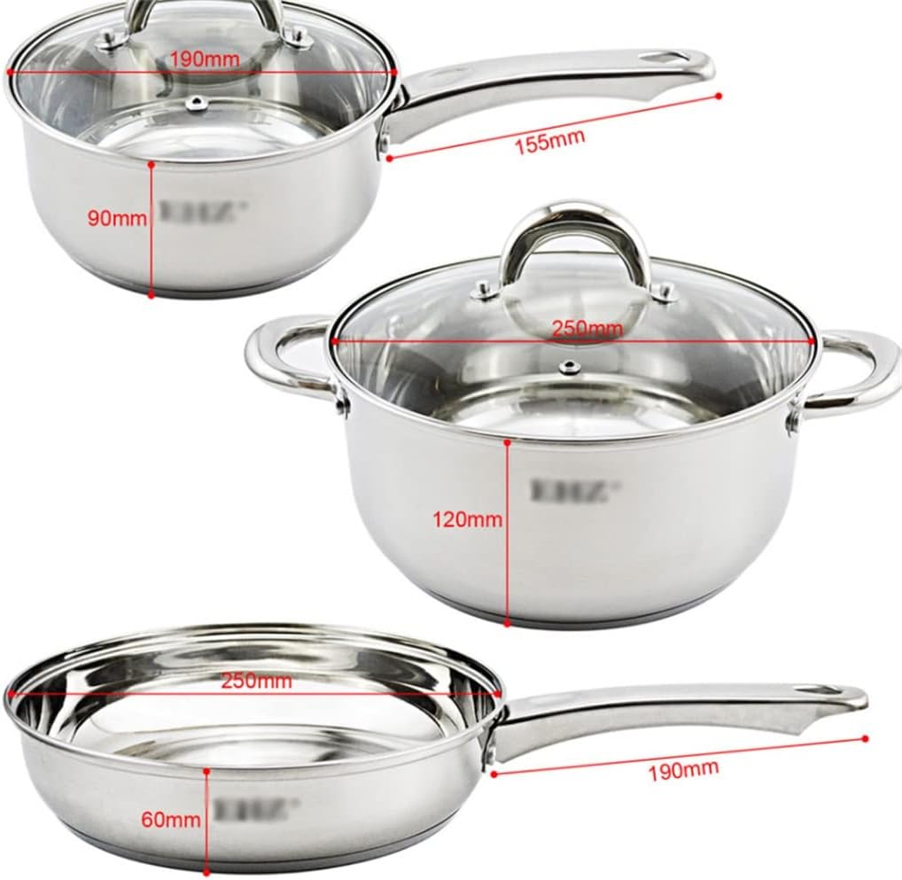 Stainless Steel Pots And Pans Set With Pan Cookware Set With Lid Frying Pan 5 Piece Kitchen Cookware Set