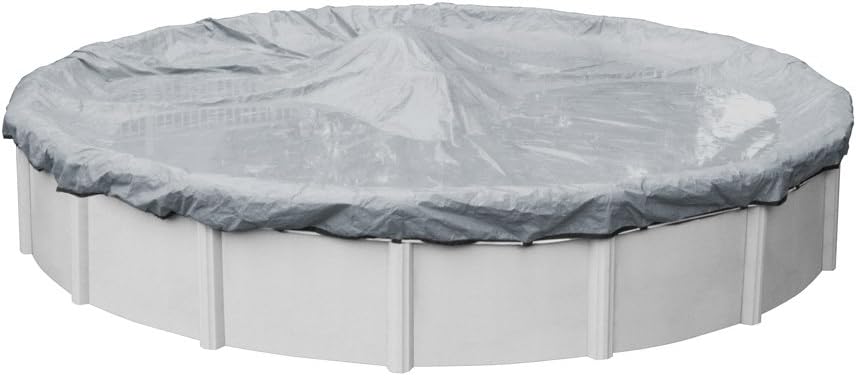 Robelle 30 ft Industrial Gray Winter Pool Cover for Above Ground Pools, 4 ft Overlap (34 ft Cover Size), Solid 14 x 12 Scrim, 4.5 oz/yd2, 20-Year Warranty, Style: 3030-4