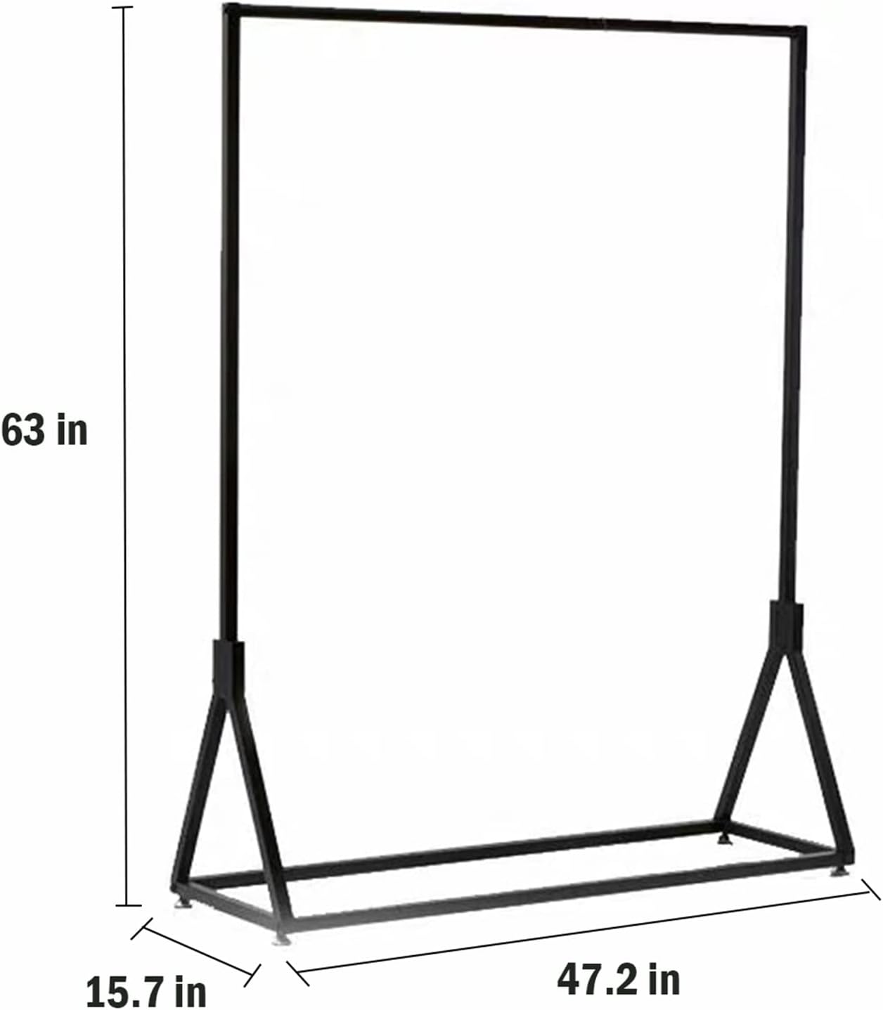 Modern Simple Heavy Duty Metal Rolling Garment Rack with Wheels,Retail Display Clothing Rack, Single Rod Floor-Standing Hangers Clothes Shelves (Black Square Tube A, 47.2 L)