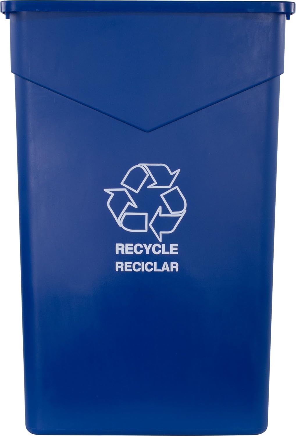 Carlisle FoodService Products Trimline Rectangular Recycle Container, Plastic, 23 Gallons, Blue, (Pack of 4)