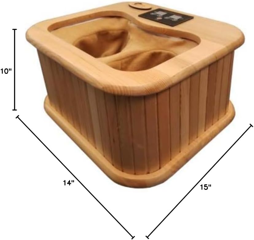Solid Wood Far Infrared Heating Foot Sauna Barrel - Japanese Style - Great Choice for WFH_110V Plug & Use