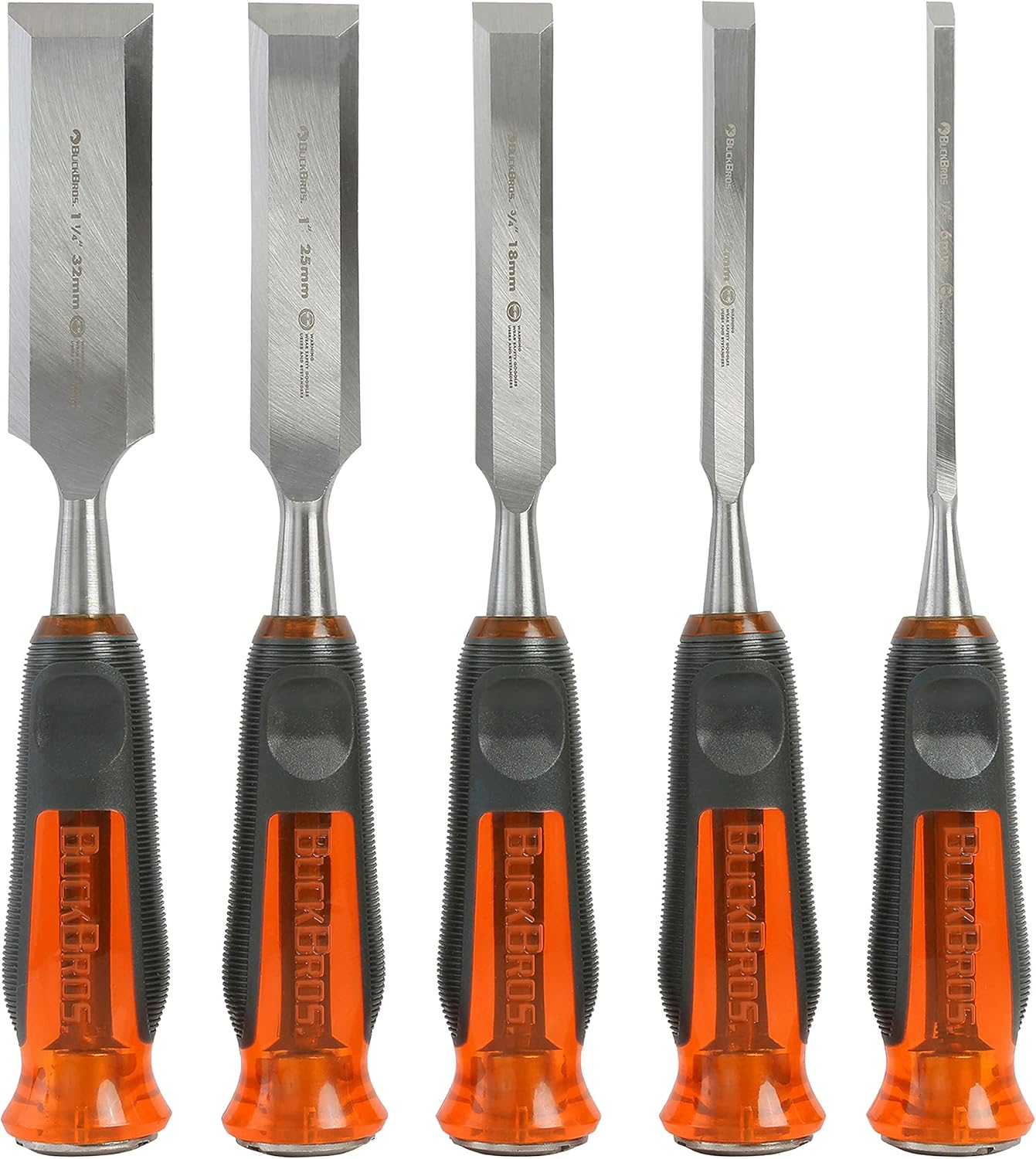 Buck Knives 1/4, 1/2, 3/4, 1, 1-1/4 PRO FULL TANG CHISEL SET